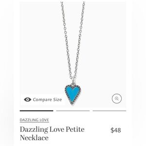 Brighton - BNWT/ tissue/ box -Dazzling Love- Silver/Enamel Blue Heart Necklace